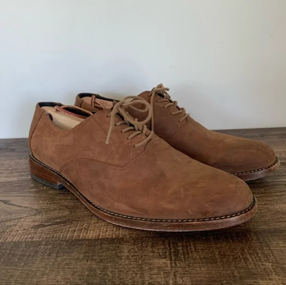 Nisolo Mens Everyday Oxford Brown Leather Lace Up Dress Shoes Size 9.5 - Picture 1 of 6